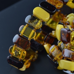 Baltic amber bracelet with inserts